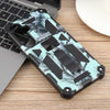For Samsung Galaxy S24 FE 5G Camouflage Armor Kickstand TPU Hybrid PC Magnetic Phone Case(Mint Green)