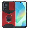 For Samsung Galaxy A16 5G / 4G Camera Shield Card Slot PC Hybrid TPU Phone Case(Red)