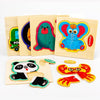10 PCS Children Educational Animal Three-Dimensional Wooden Puzzle Toy(Elephant)