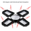 120W LED Garage Light Factory Warehouse Folding Four-Leaf Lamp(Warm White Light)