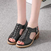 Women Summer Fish Mouth Flat Waterproof Tendon Sandals, Size: 37(Black)