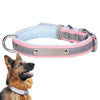 Reflective Pink Velvet Dog Collar XS - Soft PU Leather