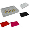 Velvet Case Jewelry Display Holder Organizer Rings Earrings Storage Tray(Black)
