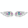 S925 Sterling Silver Colorful Zircon Wing Ear Stud Women Earrings