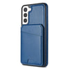 For Samsung Galaxy S22 5G Skin Feel Detachable Card Bag Magsafe Phone Case(Blue)