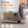 For iPhone 12 / 12 Pro AutSpace A11 Side Buckle MagSafe Magnetic RFID Phone Leather Case(Coffee)