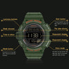 SANDA 2106 LED Digital Display Luminous Alarm Clock Men Outdoor Sports Electronic Watch(Army Green)
