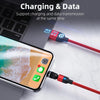 2m 3A Output 3 in 1 USB to 8 Pin + USB-C / Type-C + Micro USB 540 Degree Rotating Magnetic Data Sync Charging Cable(Black)