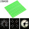 2 Bags Bicycle Mountain Bike Riding Wheel Rim Spoke Mount Clip Tube Warning Light Strip Outdoor Reflector(Green)