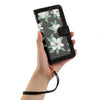 For iPhone 12 mini Floral Pattern Leather Phone Case with Lanyard(Black)