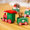 Christmas Decoration Wooden Train Kindergarten Christmas Festival Gift(Red 4 Section)