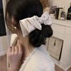 B640 Satin Bow Hair Accessory Sweet Ponytail Hair Clip(Black)
