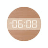 G218B Wooden Living Room Digital Display Clock Home Decoration Wall Clock(Khaki)