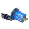 Metal Double USB Car Charger 5V 4.8A Aluminum Alloy Car Charger(Black Shell Blue Light With Terminal)