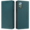 For Samsung Galaxy Note20 RC01 Dual-Folded Magnetic Suction RFID Leather Phone Case(Dark Green)