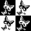 3pcs /Set Butterfly Hollow Car Scratch Decorative Fuel Tank Cap Sticker(Black)