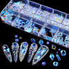 12 Grid Flat Bottom Shaped Nail Rhinestones Nail Decoration, Specification: 24