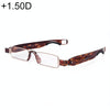 Portable Folding 360 Degree Rotation Presbyopic Reading Glasses with Pen Hanging, +1.50D(Testudinarious)