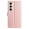 For Samsung Galaxy S25 5G Silk Texture Horizontal Flip Leather Phone Case(Rose Gold)