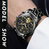 OLEVS 2859 Men Multifunctional Luminous Waterproof Quartz Watch(Black)
