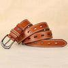 ZK--049 Double-stitched Hollow Pin Buckle Belt, Length: 115cm(White)