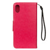 For iPhone XR Embossed Butterfly Pattern Horizontal Flip Leather Case with Card Slot & Holder & Wallet & Lanyard (Magenta)