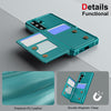 For Samsung Galaxy A55 5G Horizontal Flip Card Bag Holder Leather Phone Case(Cyan Green)