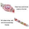 JNEW A335-20082 Children Cartoon 3D Butterfly Waterproof Time Cognitive Silicone Jelly Strap Quartz Watch(Loose Powder White)