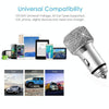 Car Diamond Aluminium Alloy QC3.0 Dual USB Quick Charger(Lake Blue)