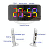 TS-8201 LED Digital Mirror Alarm Clock Big Screen Dual USB Desktop Table Clock, Color: White Shell Red Light
