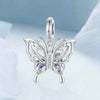 S925 Sterling Silver Platinum Plated Hollow Butterfly Pattern DIY Beads(BSC969)