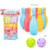 3 Sets Children Sports Recreation Plastic Bowling Toy Set, Size: 15cm