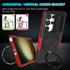 For Samsung Galaxy S24 Ultra 5G Sliding Camshield MagSafe Holder TPU Hybrid PC Phone Case(Black Red)