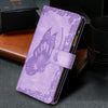 For iPhone 8 Plus / 7 Plus Flying Butterfly Embossing Pattern Zipper Horizontal Flip Leather Case with Holder & Card Slots & Wallet(Purple)