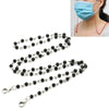 Necklace Personalized Handmade Crystal Bead Chain Mask Anti-Lost Lanyard Glasses Chain(Black)