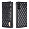 For Samsung Galaxy A56 5G Diamond Lattice Magnetic Leather Flip Phone Case(Black)