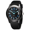 addies MY-1601 Luminous Version Silicone Watchstrap Quartz Watch, Support Calendar, Size:S(Blue)
