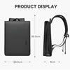 Bange BG-7252 Men Square Waterproof Laptop Backpack, Size: 39.5 x 29.5 x 8cm(Black)