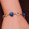 Romantic Heart Crystal Charm Bracelets for Women(Blue)