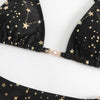 Woman Sexy Star Gilding Two Piece Bikini Swimsuit, Size:XL(Black)