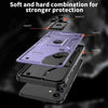 For Samsung Galaxy S25 5G Ring Holder PC Hybrid TPU Phone Case(Purple)