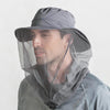 Summer Outdoor Sports Anti-mosquito Net Sun Hat Fisherman Hat, Size:L(Black)