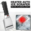 12V Multifunctional Heated Car Snow Shovel Winter Snow Removal Tools(Black+Silver)