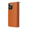 For iPhone 13 Pro Nine-card Slots Zipper Wallet Bag Leather Phone Case(Brown)