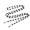 Necklace Personalized Handmade Crystal Bead Chain Mask Anti-Lost Lanyard Glasses Chain(Black)