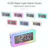 Color Changing LED Light Mirror Alarm Clock Built-in 8 Natural Music(White)