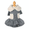 Warm Velvet Pet Dress, Doll Collar, Black, S