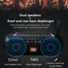 T&G TG182 Portable Column Wireless Stereo Music Box Solar Power waterproof USB AUX FM radio super bass(Black)