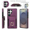For Samsung Galaxy S25 Ultra 5G Elastic Card Bag Ring Holder Phone Case(Purple)