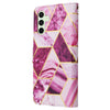 For Samsung Galaxy S24 FE 5G Marble Bronzing Stitching Leather Phone Case(Purple)